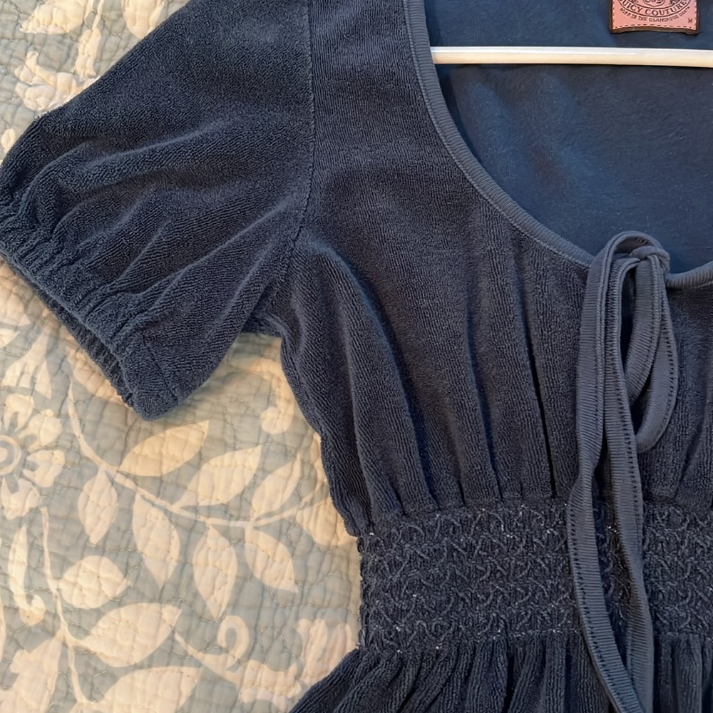 Juicy Couture dress terry cloth tie Front. Y2K. Made in USA. Medium EUC babydoll - Picture 3 of 14